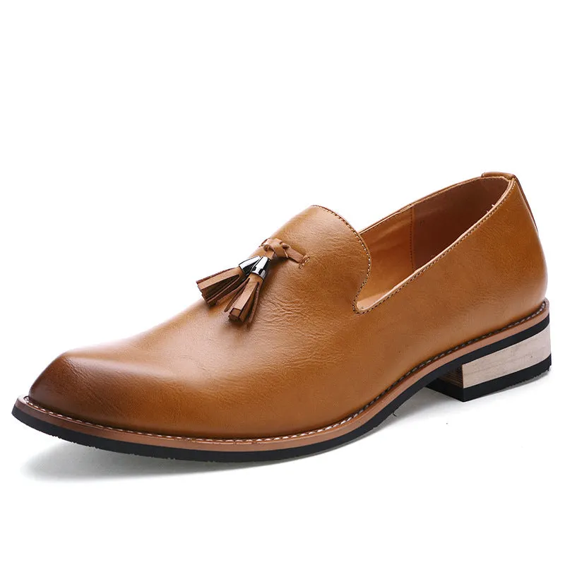 men's leather shoes retro fashion casual trendy men